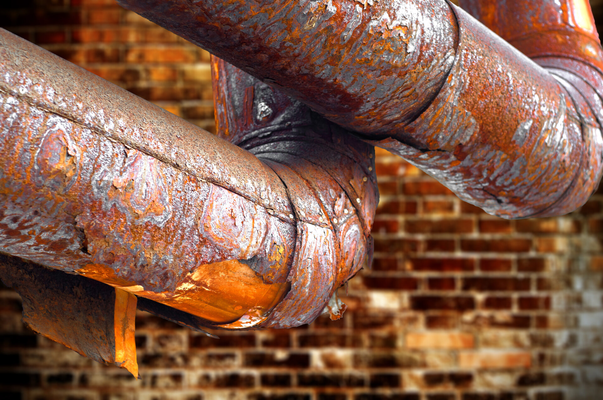 Rusty pipes in commercial building needing new plumbing, MidCity Plumbers